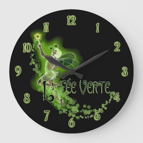 Dark Absinthe Fairy Large Clock