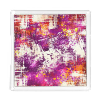 Dark Abstract Blots Background Acrylic Tray