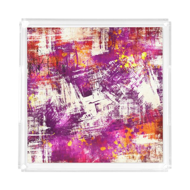 Dark Abstract Blots Background Acrylic Tray (Front)