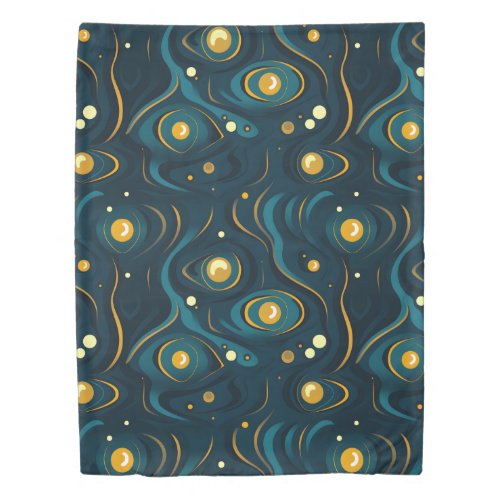 Dark Abstract Cosmic Pattern Duvet Cover