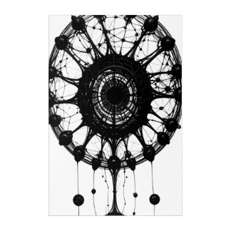 Dark Abstract Dreamcatcher Organic Tech Art