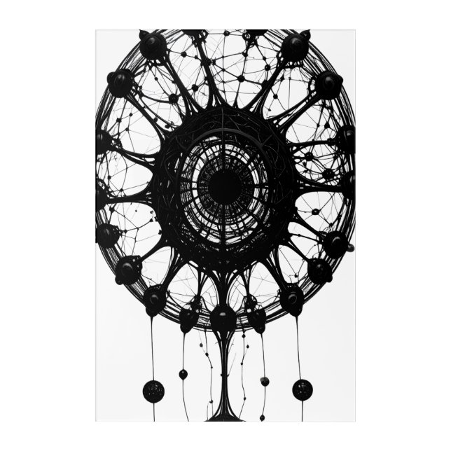 Dark Abstract Dreamcatcher Organic Tech Art (Front)