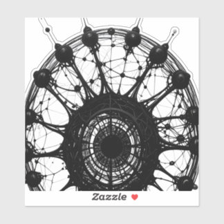 Dark Abstract Dreamcatcher Organic Tech Art Sticker
