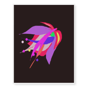Dark Abstract Flower Temporary Tattoos