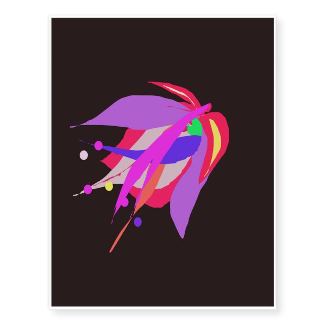 Dark Abstract Flower Temporary Tattoos (Front)