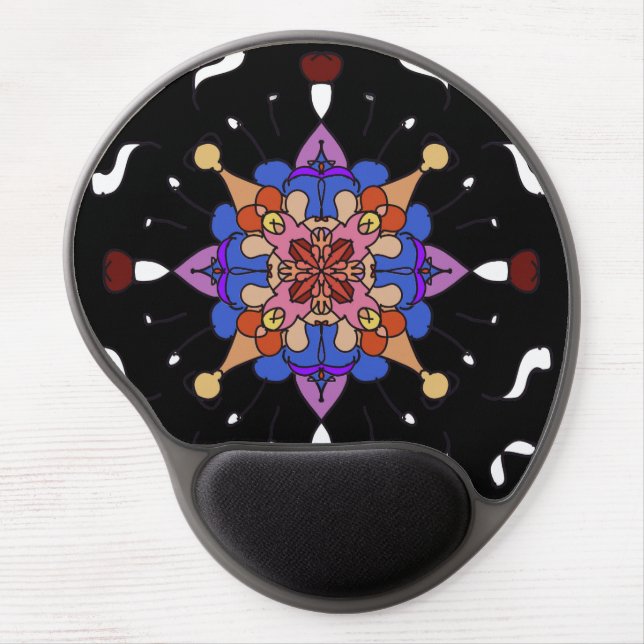 dark abstract mandala design  gel mouse pad (Front)