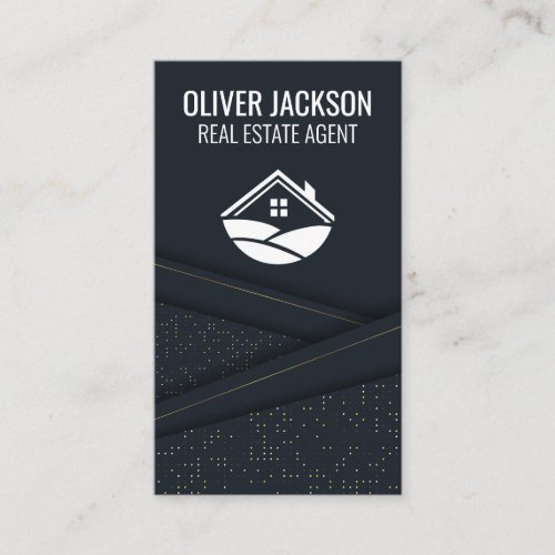 Dark Abstract Panel Background  Home Logo Business Card