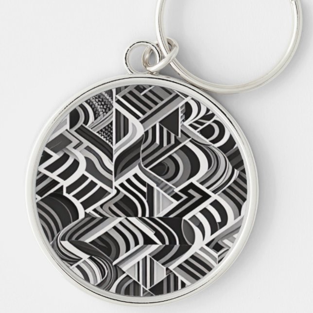 dark abstract pattern keychain (Front)