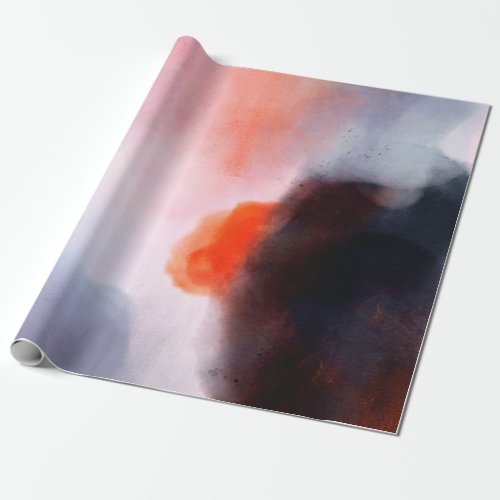 Dark Abstract Watercolor Wrapping Paper
