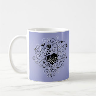 Dark Abstract Whimsical Fixed Broken Heart Coffee Mug