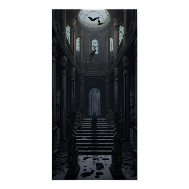 Dark Academia Aesthetic Gothic Library Academy Poster (Front)