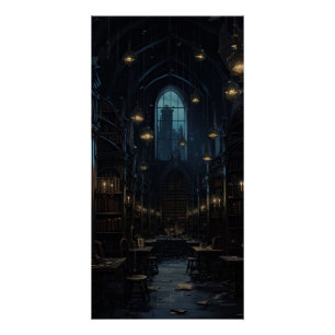 Dark Academia Aesthetic Gothic Library Academy Poster