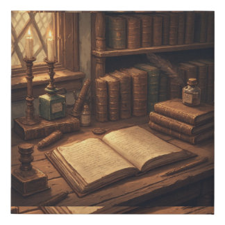 Dark academia aesthetic illustration 1 faux canvas print