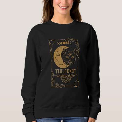 Dark Academia Aesthetic Light Moon And Cat Tarot C Sweatshirt