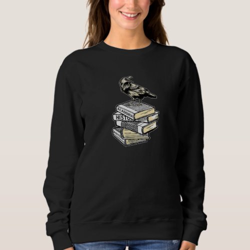 Dark Academia Aesthetic Raven Crow On Old Vintage  Sweatshirt