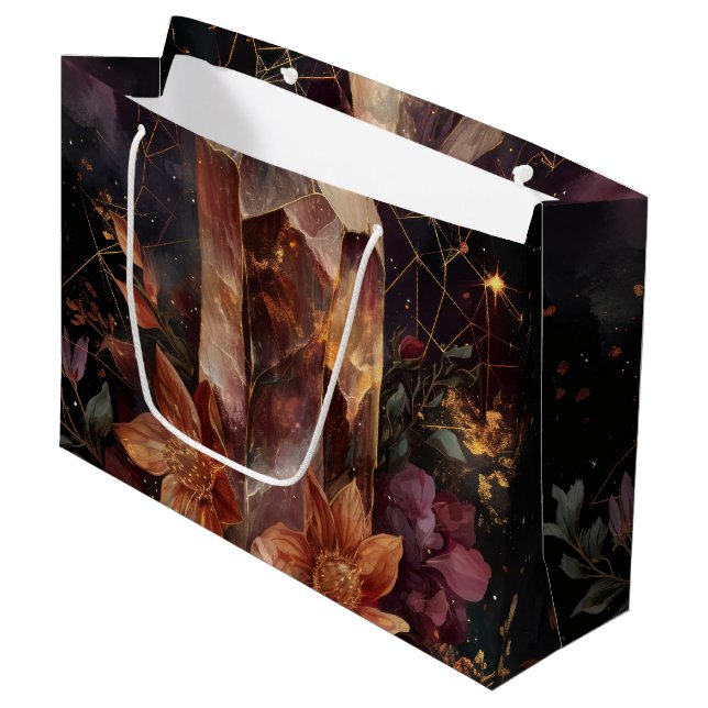 Dark Academia Amethyst Celestial Design Large Gift Bag (Front Angled)