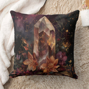 Dark Academia Amethyst Celestial Design Throw Pillow