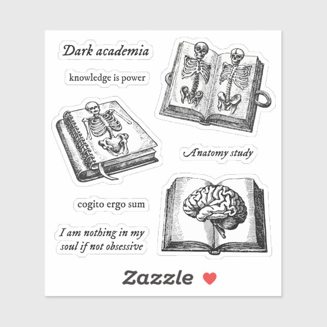 Dark academia anatomy sketches pack sticker (Sheet)