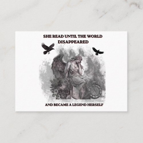 Dark Academia Angel Gothic Reading Quote Poster Business Card