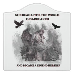 Dark Academia Angel Gothic Reading Quote Poster Door Sign