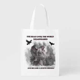 Dark Academia Angel Gothic Reading Quote Poster Grocery Bag