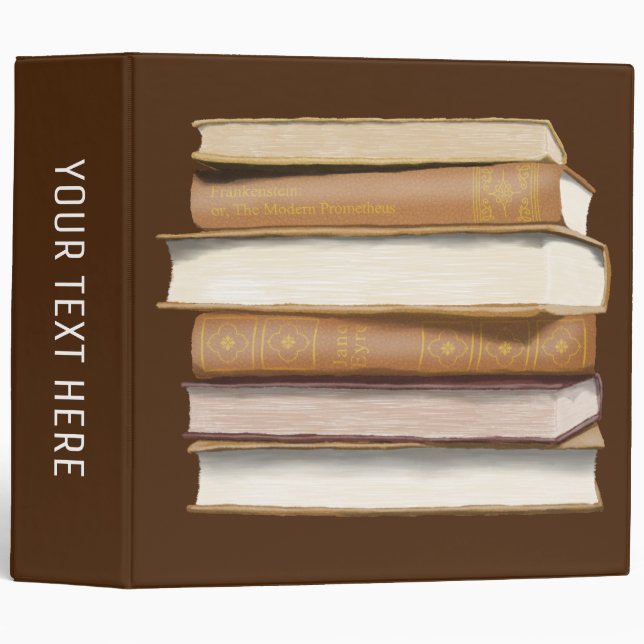 Dark Academia Antique Books 3 Ring Binder (Front/Spine)