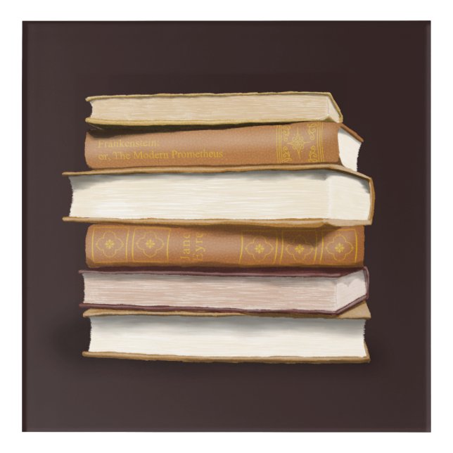 Dark Academia Antique Books Acrylic Print (Front)