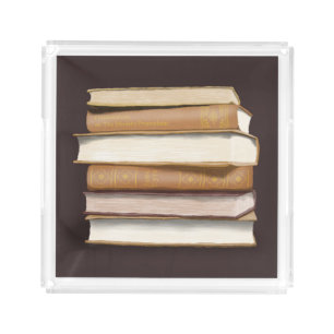 Dark Academia Antique Books Acrylic Tray