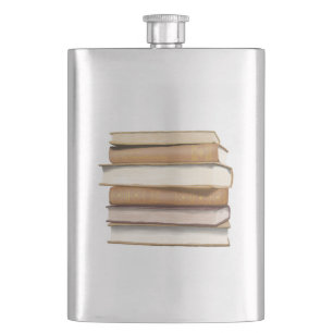 Dark Academia Antique Books Flask