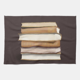 Dark Academia Antique Books Kitchen Towel