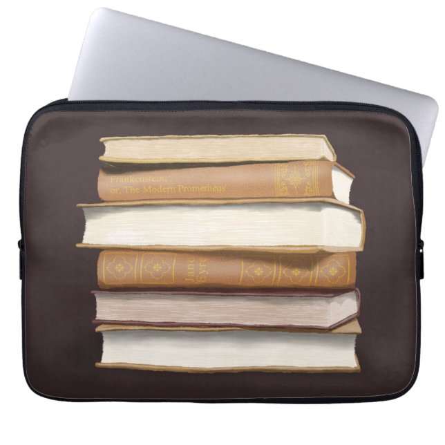 Dark Academia Antique Books Laptop Sleeve (Front)