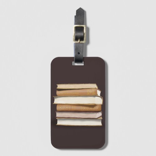 Dark Academia Antique Books Luggage Tag