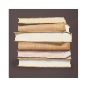 Dark Academia Antique Books Metal Print