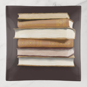 Dark Academia Antique Books Trinket Tray