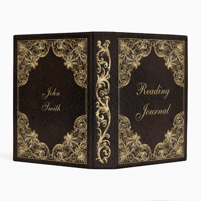 Dark Academia Antique Library Book Reading Journal Mini Binder (Background)