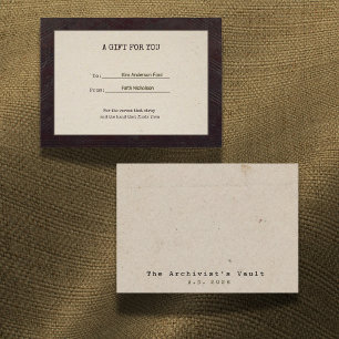 Dark Academia Archivist Graduation Gift Insert Note Card