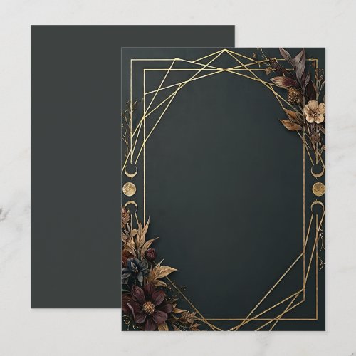 Dark Academia Boho Wedding  Invitation