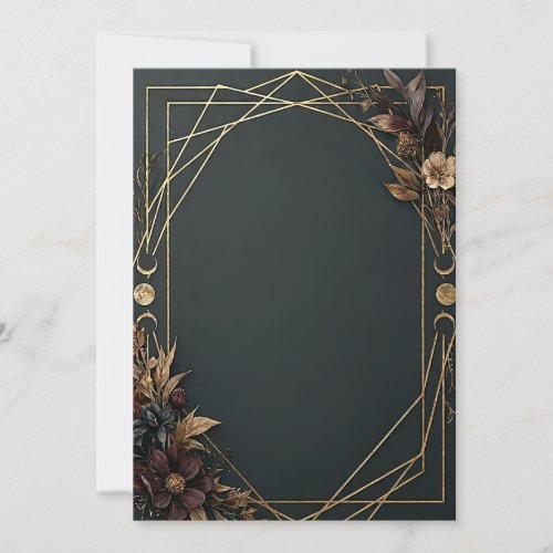 Dark Academia Boho Wedding  Invitation