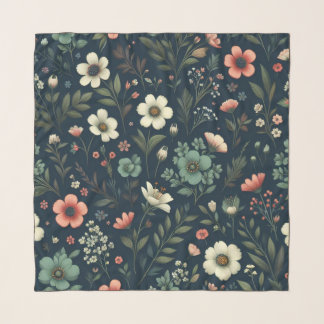 Dark Academia Botanical Blooms Scarf