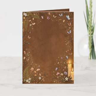 Dark Academia Botanical Candle Blank Invitation