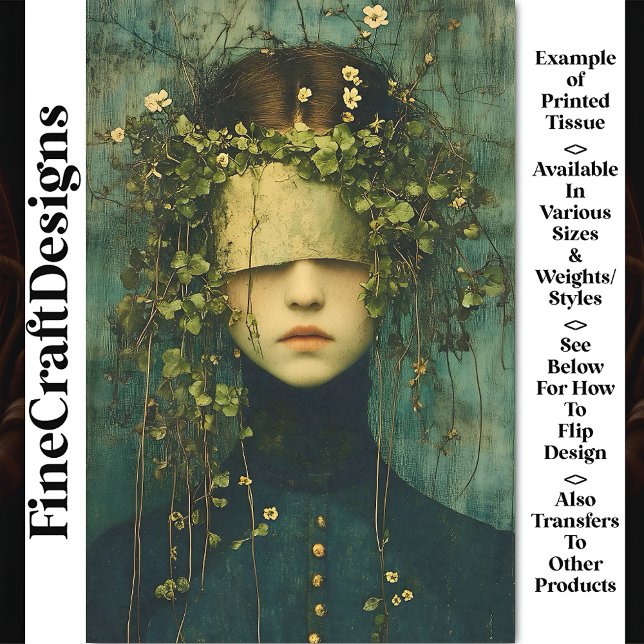 Dark Academia Botanical Figure BD8 Decoupage Tissue Paper (Creator Uploaded)