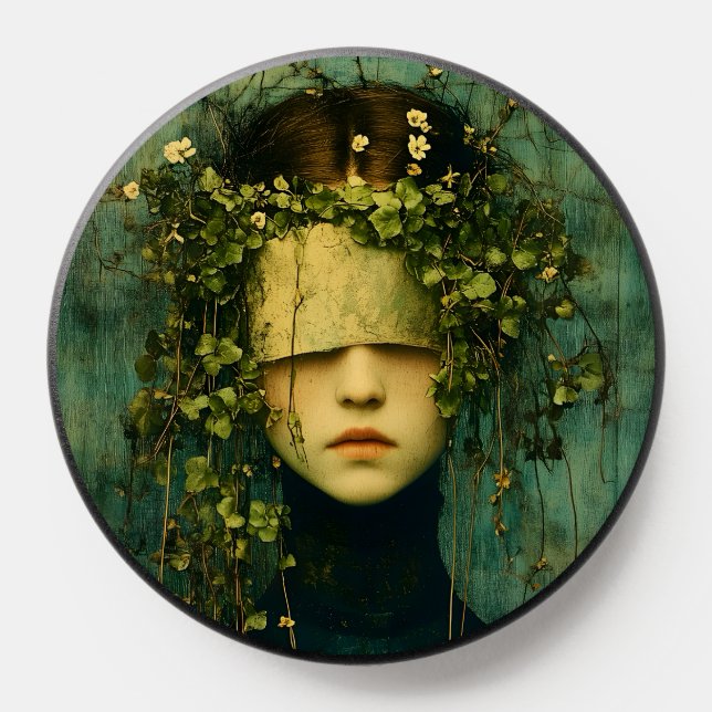 Dark Academia Botanical Figure Blindfolded BD7 PopSocket (Popsocket)