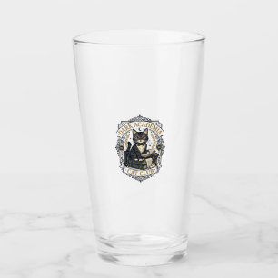 Dark Academia Cat Cat Dad Gift Idea - Dark Academi Glass