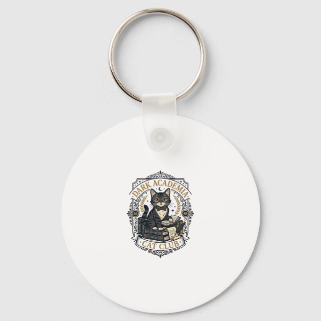 Dark Academia Cat Cat Dad Gift Idea - Dark Academi Keychain (Front)