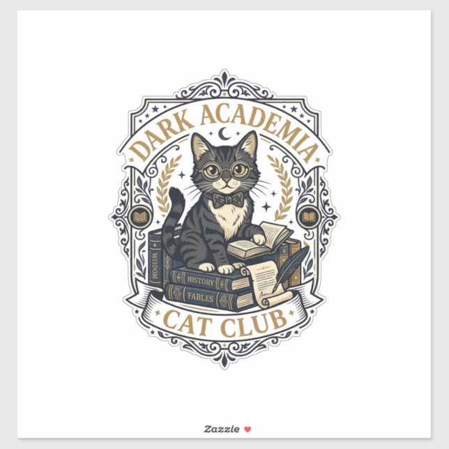 Dark Academia Cat Cat Dad Gift Idea - Dark Academi Sticker (Sheet)