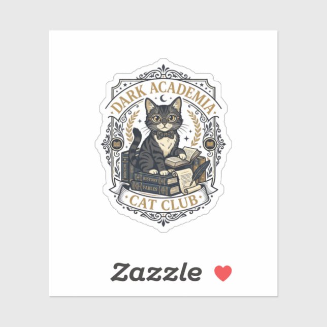 Dark Academia Cat Cat Dad Gift Idea - Dark Academi Sticker (Sheet)
