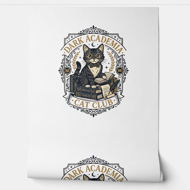 Dark Academia Cat Cat Dad Gift Idea - Dark Academi Wallpaper (Unrolling)