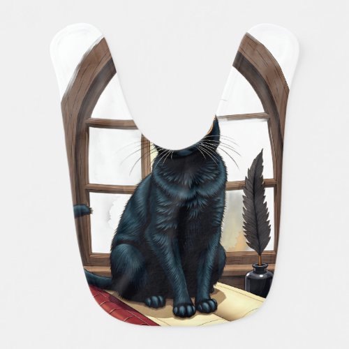 Dark Academia Cat Sticker - Six Seven BookTok Baby Bib