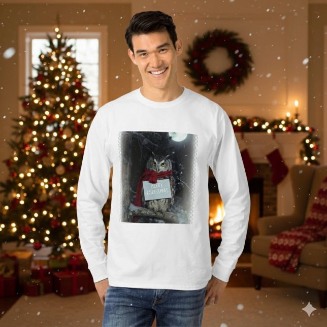 Dark Academia Christmas Owl Merry T-Shirt (Creator Uploaded)