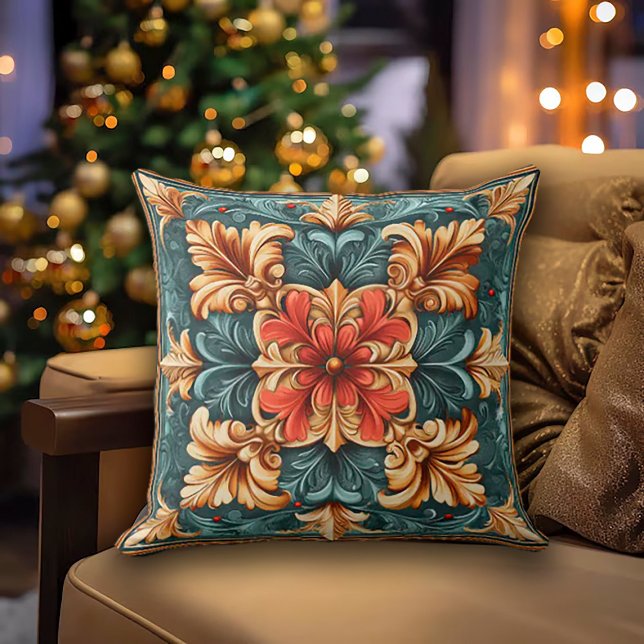 Dark Academia Christmas Throw Pillow (Creator Uploaded)